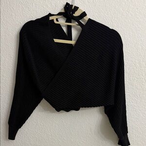 Elegant Black V-Neck Women's Sweater